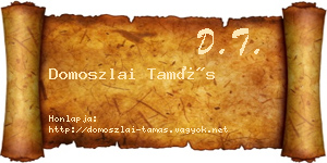 Domoszlai Tamás névjegykártya
