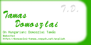 tamas domoszlai business card